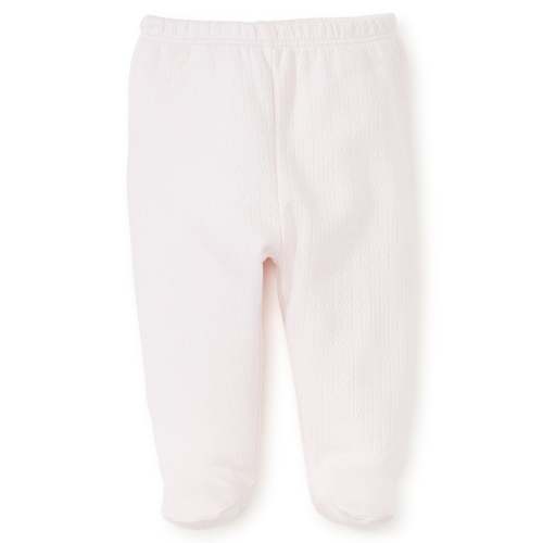 Pink Pointelle Footed Pant
