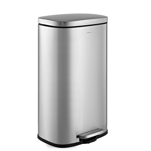 happimess 8 Gallon Platinum Silver Steel Indoor Kitchen Step Trash Can