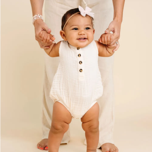 Cloud Muslin™ Bubble Romper - Cream (NB - 3)