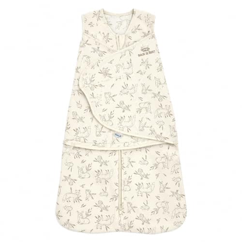 HALO SleepSack Swaddle | Cotton | 1.5 TOG | 68-75°F | 6-12 lbs |Woodland | 3-Way Swaddle: Arms In, Hands-to-Face or Arms Out | Double Zipper for Easy Changes | Hip-Healthy Design | Newborn 0-3 Months