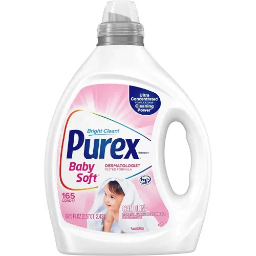 Purex Baby Laundry Detergent Liquid, Ultra Concentrated, 82.5 fl oz, 165 Loads, Hypoallergenic, Dye Free, Gentle on Skin