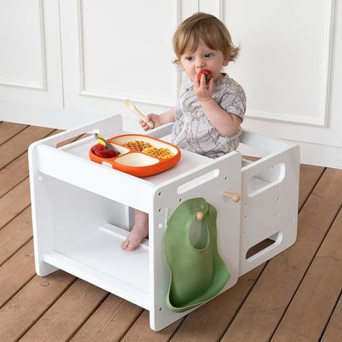Montessori Weaning Table and Chair Set - Adjustable Design for Toddlers, Ideal for Mealtime, Learning, and Play
