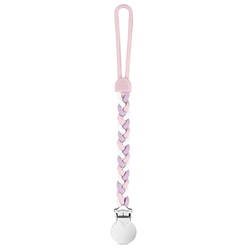 Ryan & Rose Cutie Clip Braiden Pacifier Clip - Braided Silicone (Dollhouse)