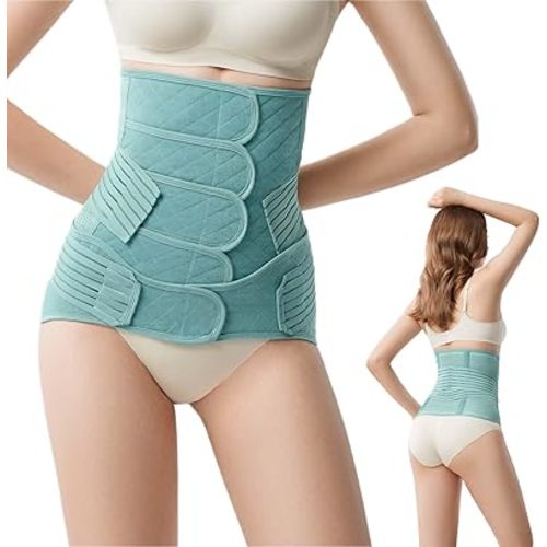 Postpartum Belly Band Wrap – C-Section Recovery Must Haves, Adjustable Tummy Control Binder with Pelvic Belt, Comfortable Support for Natural & Cesarean Sections, Shapewear, Elegant Quilted Design