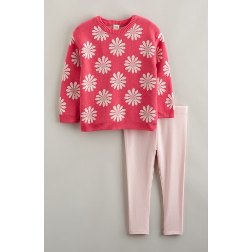 Jacquard Sweater & Pants Set, 3M