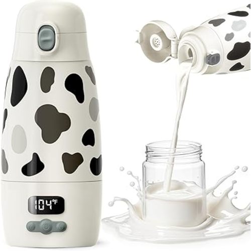 Portable Baby Bottle Warmer for Travel - Ultra-Fast Heating & Charging, 17.5oz Large Capacity, Extended Battery Life On-The-Go for Baby Essentials