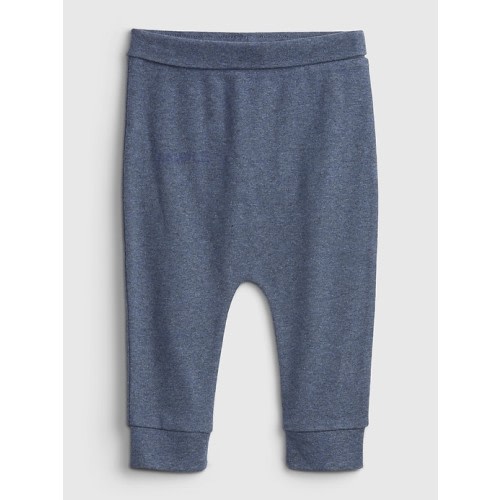 Baby 100% Organic Cotton First Favorite Pull-On Pants in blue heather, size: 3-6 M