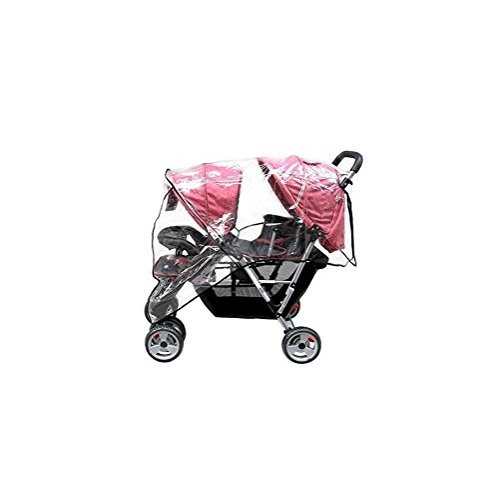 Weather Shield Double Popular for Swivel Wheel Stroller Universal Size Baby Rain Cover/Wind Shield Deal (Black)