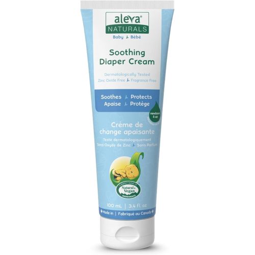 Aleva Naturals Soothing Baby Diaper Cream for Newborn and Toddlers, Fragrance-Free, Organic Shea Butter, Aloe Vera, Calendula Extracts and Sensitive Skin Friendly - 3.4 Fl Oz