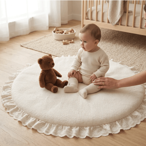 Little Manta Round Baby Play Mat - Ruffle