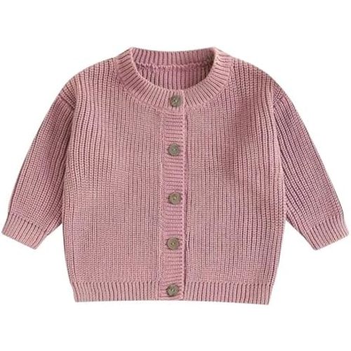 Newborn Baby Girl Boy Cute Long Sleeve Button Up Cardigan Toddler Knit Sweater Infant Fall Winter Clothes