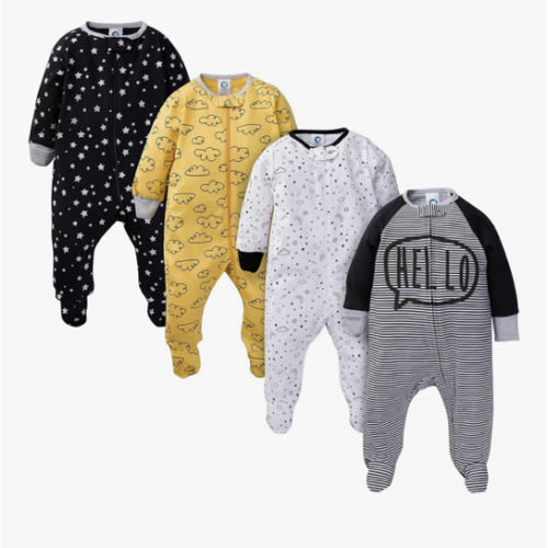Gerber Baby Girls 4 Pack Sleep 'N Play Footie
