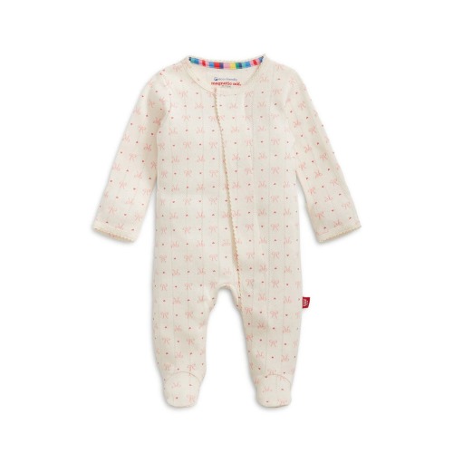 Heart 'n' Bow Organic Cotton Pointelle Footie