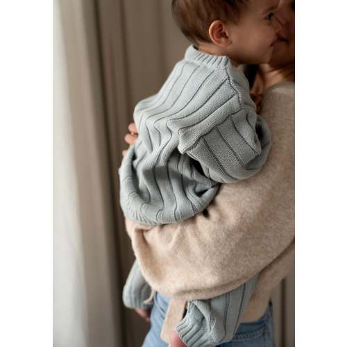 Children’s Wide Ribbed Knit Sweater ‘Fog’ – Oat Co