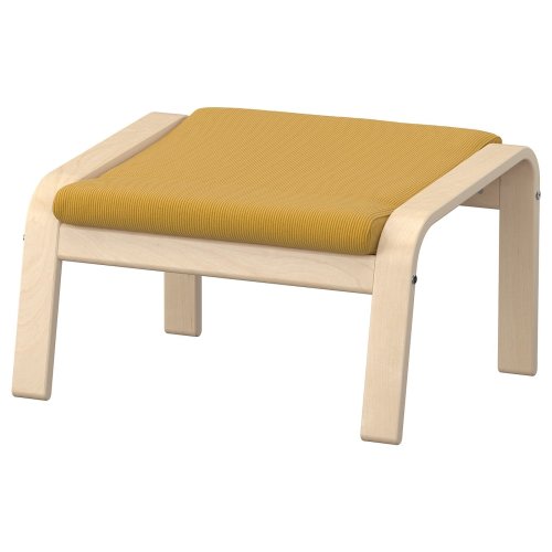 POÄNG Ottoman - birch veneer/Kelinge dark yellow