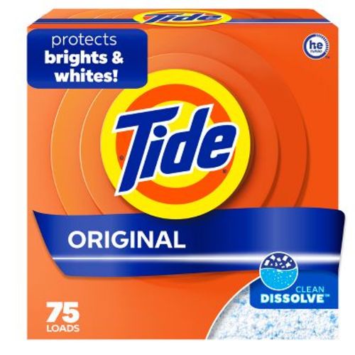 Tide Turbo High Efficiency Powder Laundry Detergent Original - 75 Loads: Box, Concentrated, 85 Net Weight