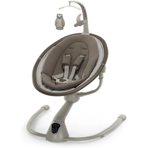 Maxi-Cosi Cassia Smart Baby Swing for Infants, Portable Foldable Swing with Music, 360 Rotation, 5 Speeds, 12 Melodies, EcoCare Fabric, Auto Motion Sensor, 2 Reclines, Truffle
