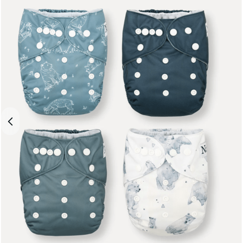 Nora's Nursery - 4 Pack Cloth Diapers, Mama Bear
