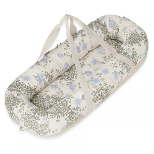 Plumbago satin quilted baby nest, 43x87x16cm