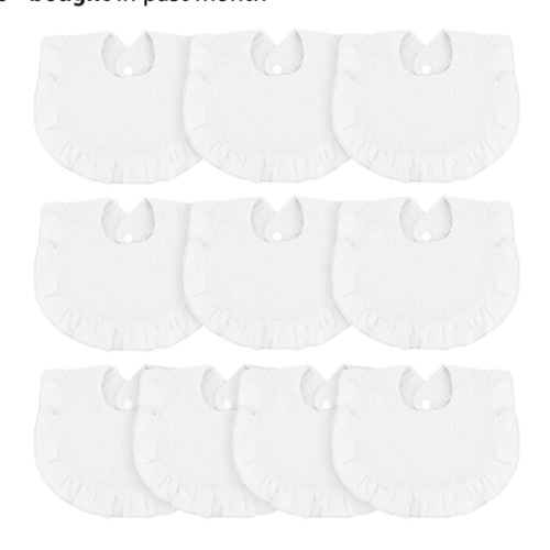 Muslin bibs (white) - pack of 10
