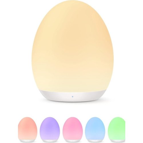 JolyWell Baby Night Light with 7 Colors Changing Mode Rechargeable Egg WHITE