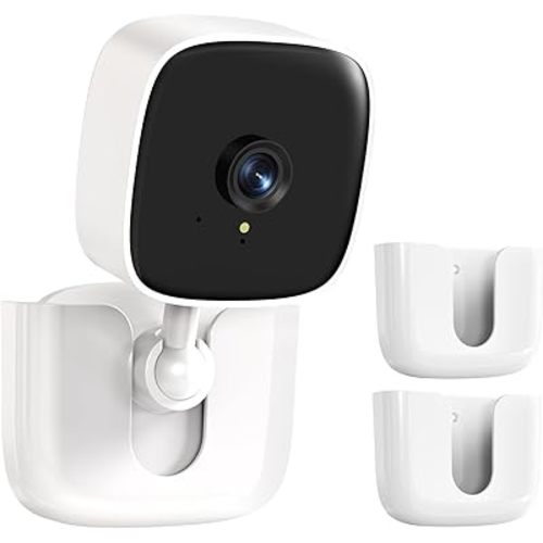 Adhesive Tapo Camera Mount,Fit for Tapo Link Indoor Security Camera C100 /C110 ,No Drilling Mount Holder,No Damage to Surface Mounting Bracket (Tapo Link Cameras is Not Included) White,2Pack
