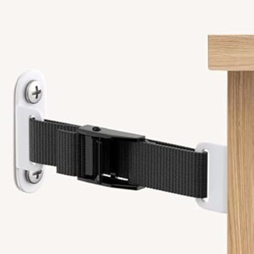 Furniture Anchors（2 Sets）for Baby Proofing Removable Anti Tip Furniture Anchors Adjustable Furniture Wall Anchor Earthquake Straps for Furniture for Child & Pet Protection (White)