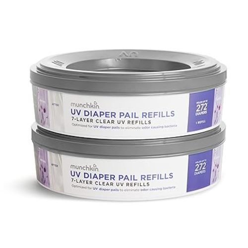 Munchkin® UV Diaper Pail Refill Rings, Holds up to 544 Newborn Diapers, 2 Pack
