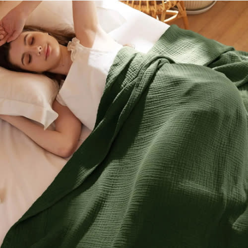 Thin Breathable Co-Sleeping 100% Cotton Gauze Spring Throw Blanket | Bedsure®