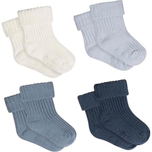 Modern Moments by Gerber Baby Unisex Soft Cotton Ankle Socks, Blue, 6-12 Months