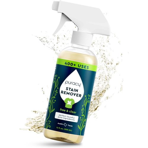 Puracy - Laundry Stain Remover Spray - Natural Spot Cleaner, Free & Clear, 12oz