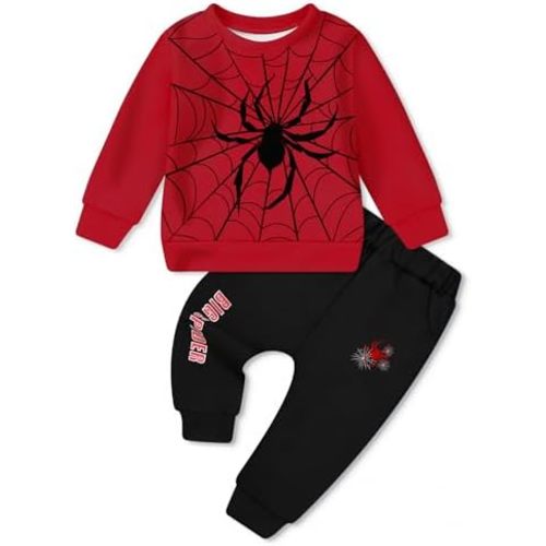 Toddler Baby Boy Clothes Fall Winter Outfit Long Sleeve Sweatshirt Pullover Tops + Sweatpants 2pcs Sweatsuit Set 1-5T