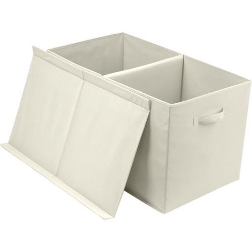 Sorbus Toy Chest with Flip-Top Lid, Kids Collapsible Storage for Nursery, Playroom, Closet, Home Organization, Large - Beige