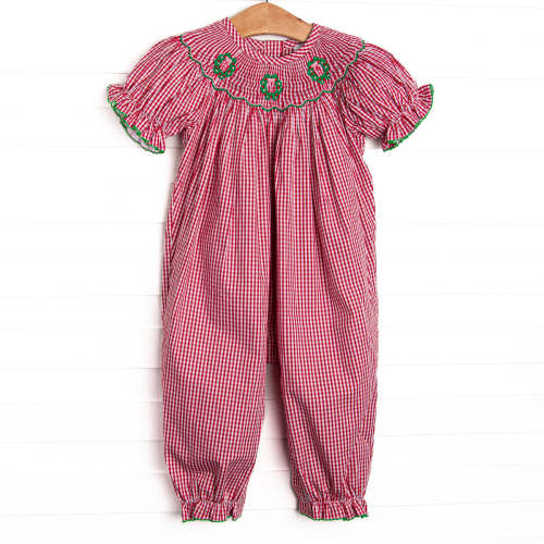 Holiday Wreath Trio Smocked Romper, Red – Stitchy Fish
