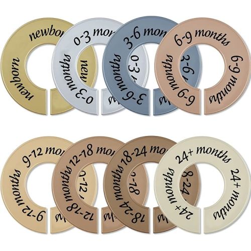 8 Pcs Infant Closet Dividers Nursery,Modern,Cool Colors