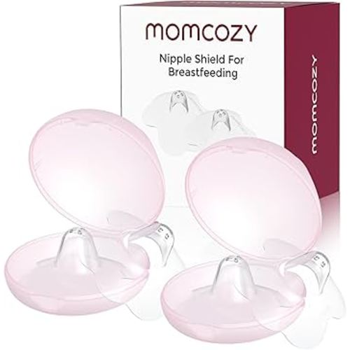 Momcozy Nipple Shield, Floral Contact Nipple Shield for Breastfeeding Moms with Flat or Inverted Nipples, Made Without BPA/BPS, 20mm, 2 Pairs