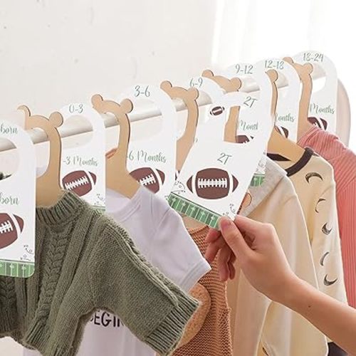 Football Nursery Closet Dividers - Football Baby Shower,Baby Boy Closet Organizer,Newborn to 24 Months for Home Nursery (Football-1)
