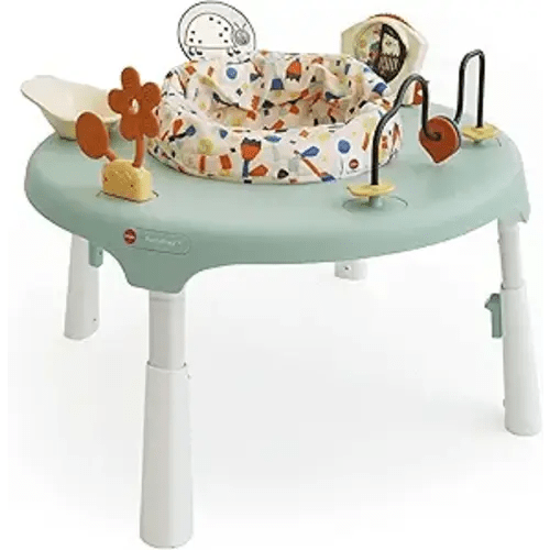 ORIBEL PortaPlay 3-in-1 Activity Center - Convertible Baby Exersaucer | Patented Bouncy Seat with Stable Foot Support | 5 Months+ | Portable Infant Activity Table | Enchanted Garden
