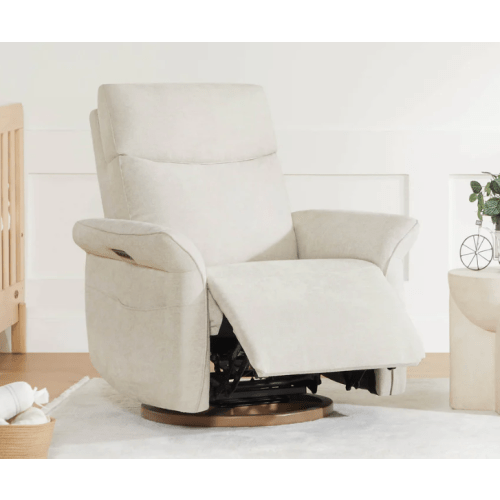 Vinca Power Swivel Nursery Glider Recliner with Power Lumbar & Headrest
