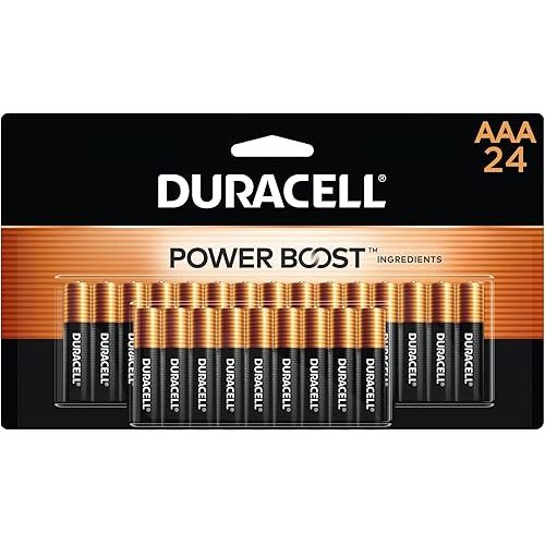 Duracell Coppertop AAA Batteries with Power Boost Ingredients, Triple A Batteries, 24 Count (Pack of 1) for Household and Office Devices, Alkaline AAA Battery