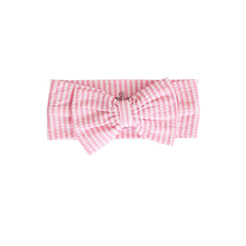 Swim Bow | Seersucker Dusty Pink