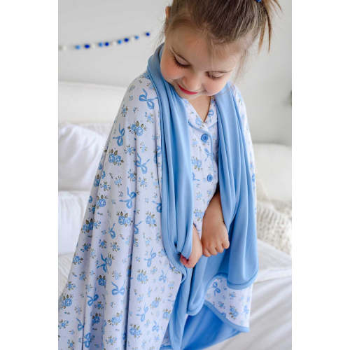 Double Sided Bamboo Kids Blanket in Tied In Blooms | Caden Lane