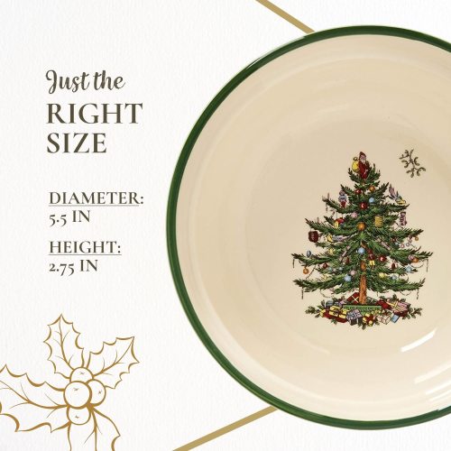 Spode Set of 4 Christmas Tree Stacking Bowl - 5.5" D x 2.75" H