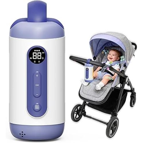 Rechargeable Hands-Free Baby Rocker & Sleep Soother – Portable Vibration Device with 6 Levels, 21 Melodies & Smart Sensor – Fits Most Strollers, Car Seats & Baby Gear, Travel Essential for Newborns