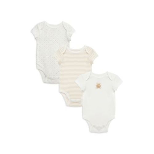 Unisex Gentle Bear Bodysuit, Pack of 3 - Baby