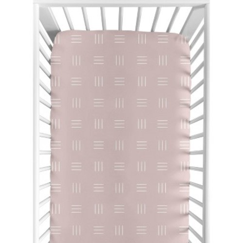Sweet Jojo Designs Girl Baby Fitted Crib Sheet Boho Hatch Pink and White