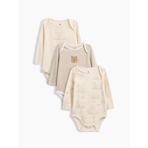 Baby First Favorites Organic Cotton Brannan Bear Bodysuit (3-Pack)