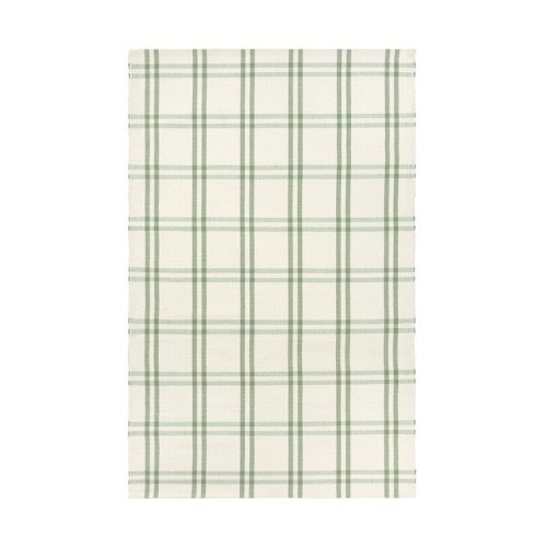 Woven Plaid Cotton Wool Blend Rug