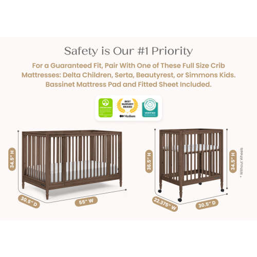 Jalen Grow With Me 9-in-1 Convertible Bassinet to Crib | Delta Children