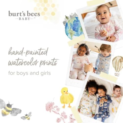 Burt's Bees Baby Boys' Organic Cotton Sleep and Play Footed Pajamas, One-piece Zip Front Romper, Baby Essentials
